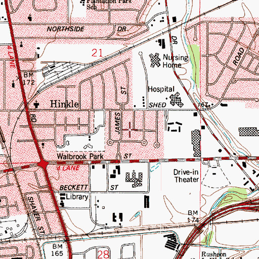 Topographic Map of Glendale, LA