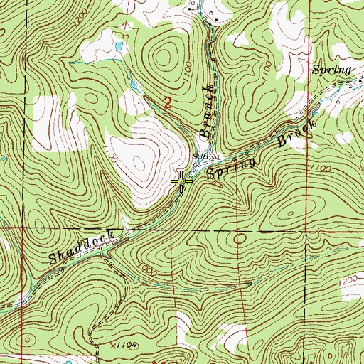 Topographic Map of Spring Brook, AR