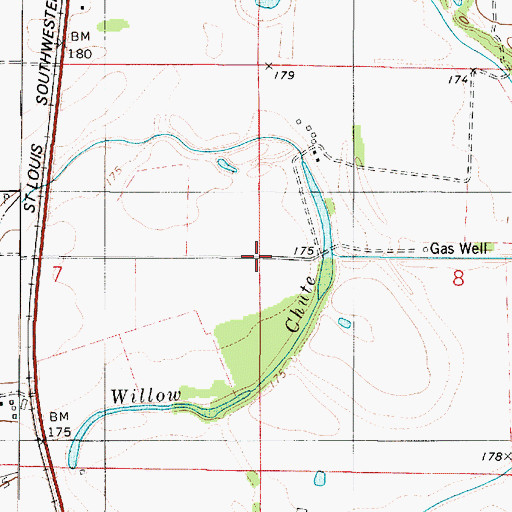 Topographic Map of Sentell Gas Field, LA