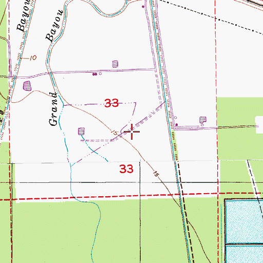 Topographic Map of Rebecca Bayou Oil Field, LA