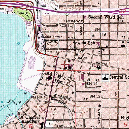 Topographic Map of Carnegie Memorial Branch Library, LA