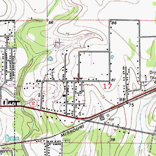 Topographic Map of Eastern Heights, LA