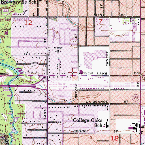 Topographic Map of Magnolia Square Shopping Center, LA