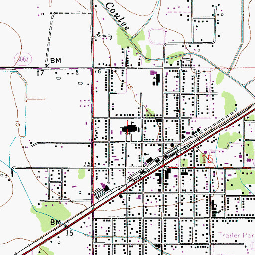 Topographic Map of Vinton Elementary School, LA