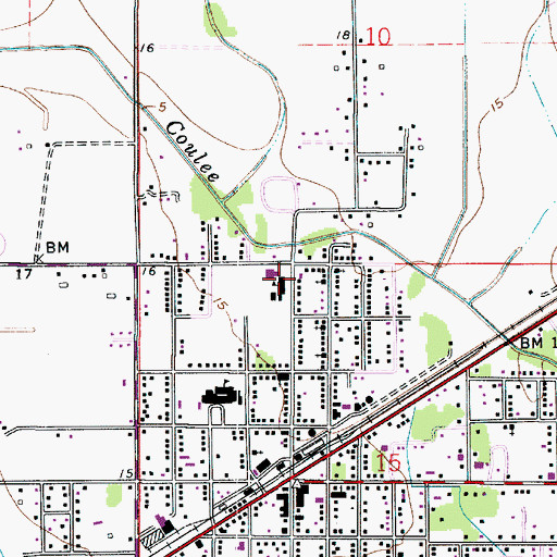 Topographic Map of Vinton Middle School, LA