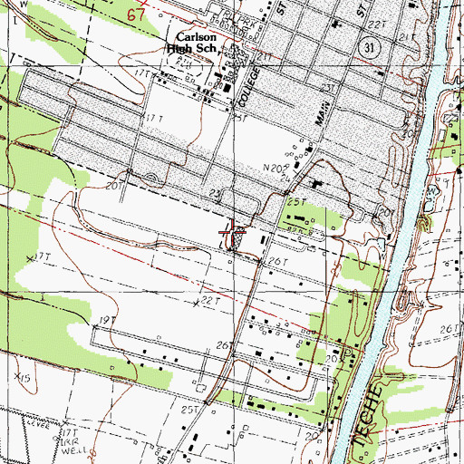 Topographic Map of Evangeline Village Shopping Center, LA