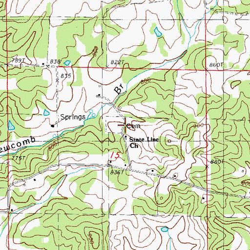 Topographic Map of State Line, AR