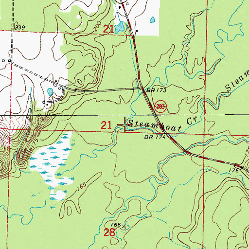 Topographic Map of Steamboat Creek, AR