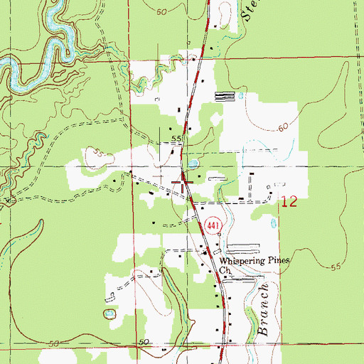 Topographic Map of Steward Branch Oil Field, LA