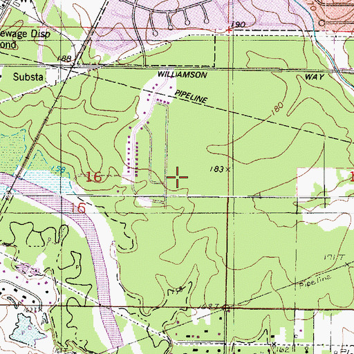 Topographic Map of Deep Woods, LA