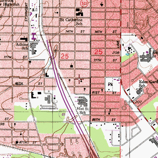Topographic Map of Heard Chapel African Methodist Episcopal Church, LA