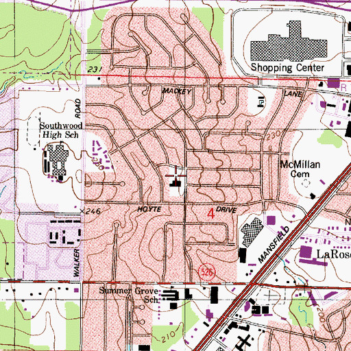 Topographic Map of Southern Hills Church of Christ, LA
