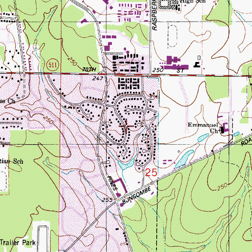 Topographic Map of Steeple Chase, LA