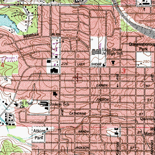 Topographic Map of Westside Christian Methodist Episcopal Church, LA