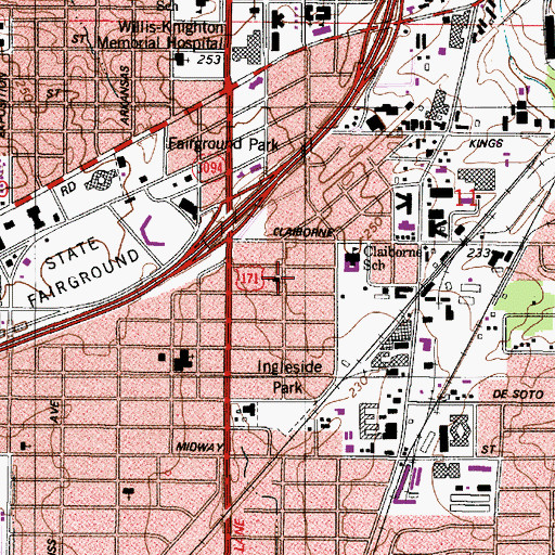 Topographic Map of Bethany Community Center, LA