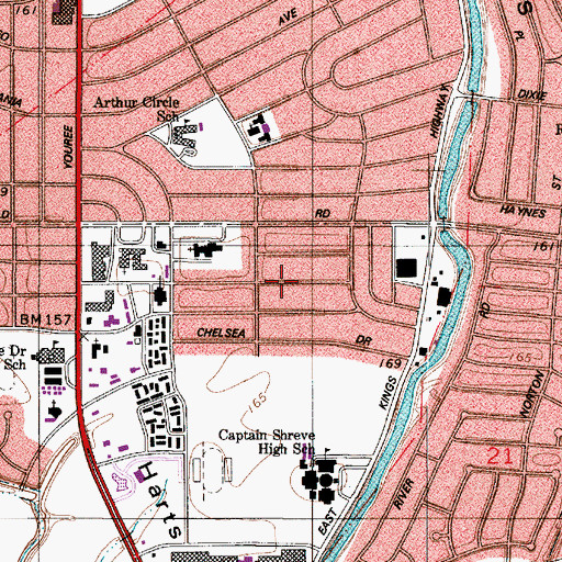 Topographic Map of Broadmoor Terrace, LA