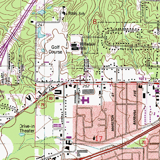 Topographic Map of Calvary Pentecostal Church, LA