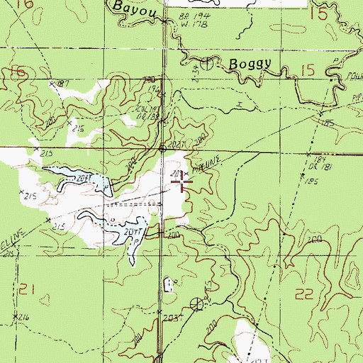 Topographic Map of Metcalf Oil and Gas Field, LA