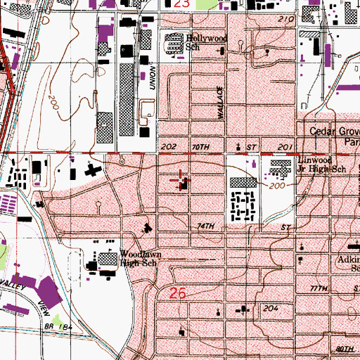 Topographic Map of Oakmont Christian School, LA