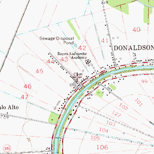 Topographic Map of Emanuel Cemetery, LA