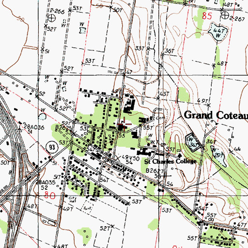 Topographic Map of Saint Ignatius School, LA