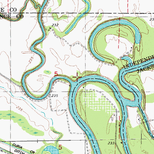 Topographic Map of Strawberry Ferry, AR