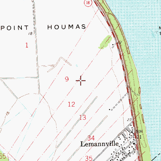 Topographic Map of Pleasant Point Plantation (historical), LA