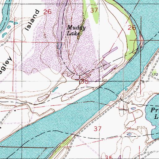 Topographic Map of Shreves Cut-Off (historical), LA