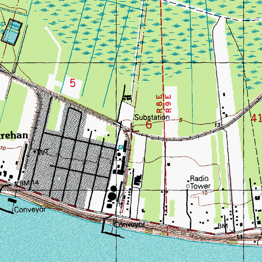 Topographic Map of Pecan Grove (historical), LA