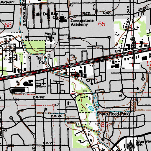 Topographic Map of Broadwood Shopping Center, LA