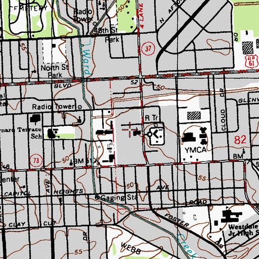 Topographic Map of Heritage Preparatory School, LA