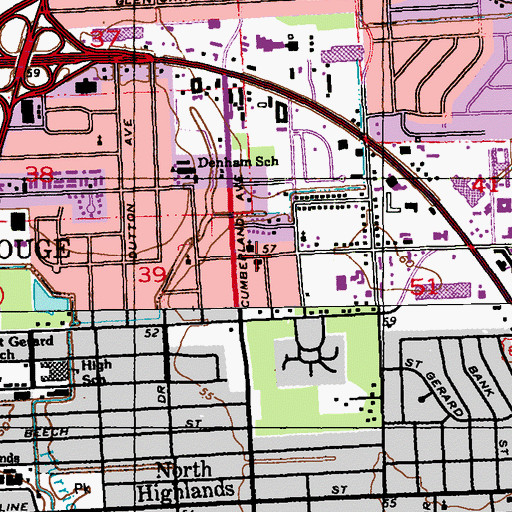 Topographic Map of Interdenominational Faith Assembly, LA