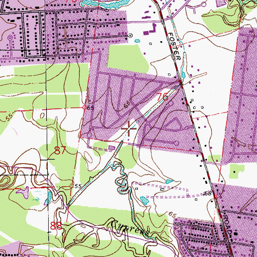 Topographic Map of James Watson Park, LA