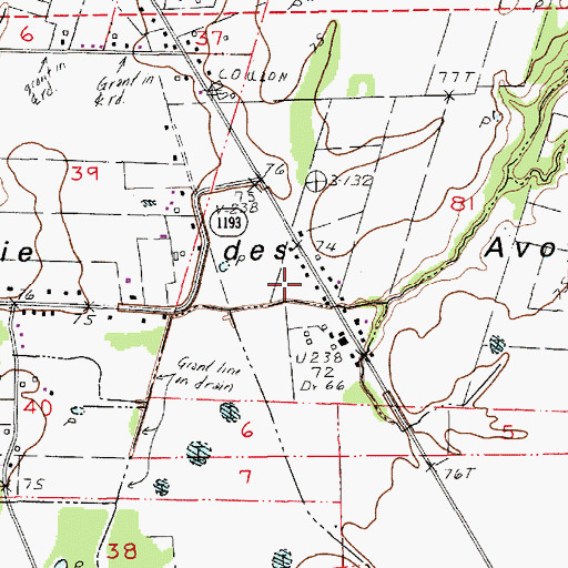 Topographic Map of Prairie des Avoyelles, LA