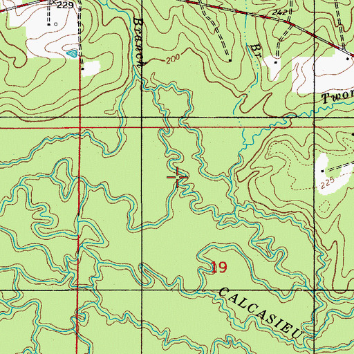 Topographic Map of Ball Branch, LA