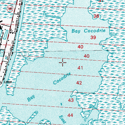 Topographic Map of Bay Cocodrie, LA