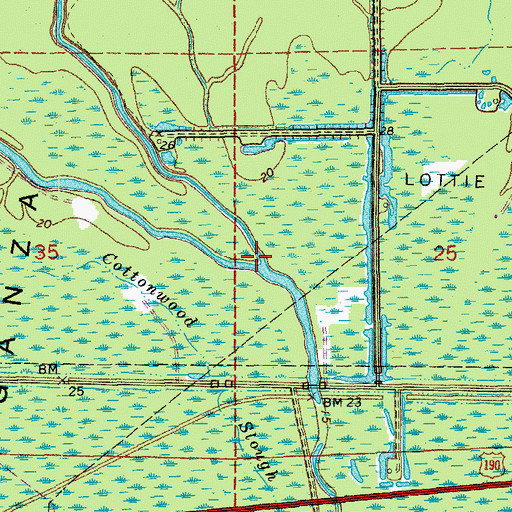Topographic Map of Bayou Gerance, LA