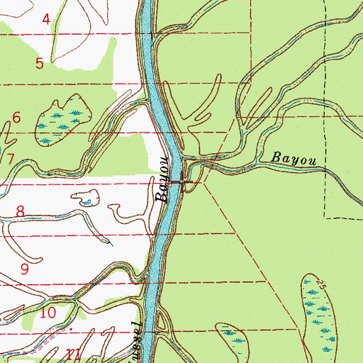 Topographic Map of Bayou Tommy, LA