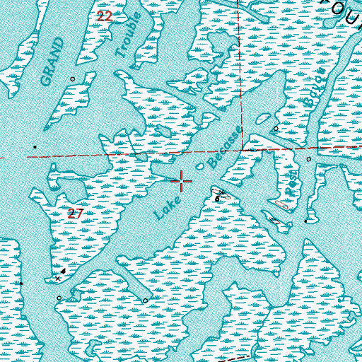 Topographic Map of Lake Becasse, LA