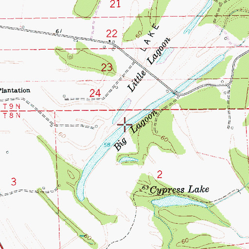 Topographic Map of Big Lagoon, LA