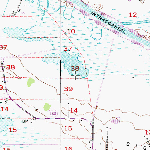 Topographic Map of Big Lake Oil Field, LA
