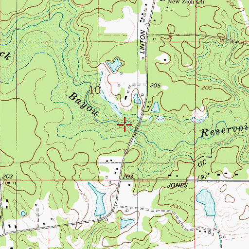 Topographic Map of Black Bayou Reservoir, LA