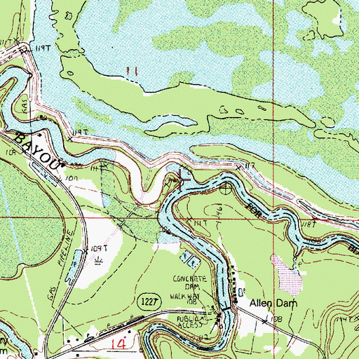Topographic Map of Black Lake Bayou, LA