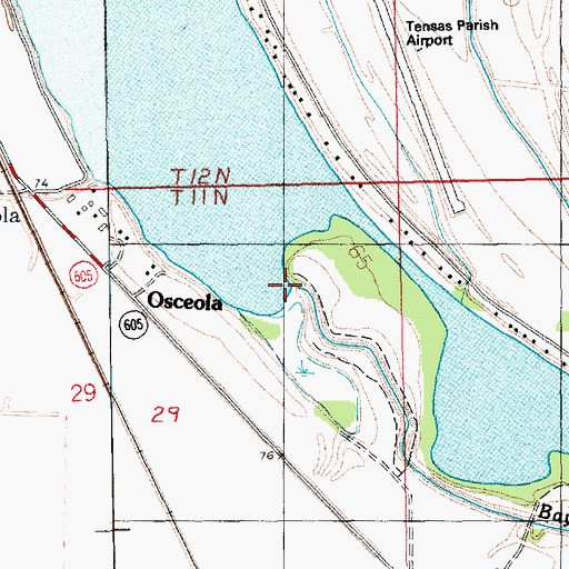 Topographic Map of Brushy Lake, LA