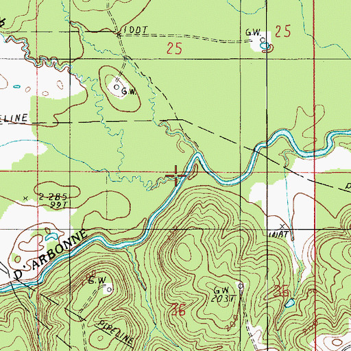 Topographic Map of Buck Branch, LA
