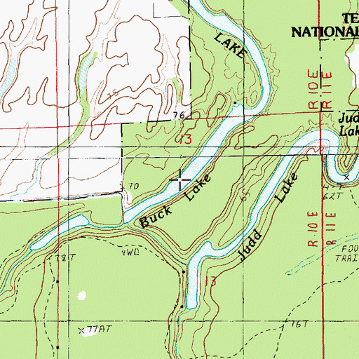 Topographic Map of Buck Lake, LA