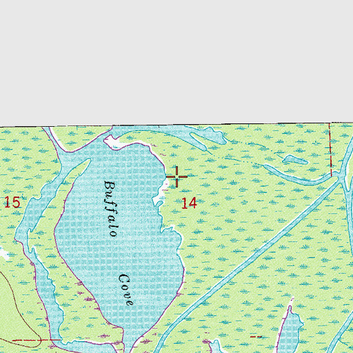 Topographic Map of Buffalo Cove, LA