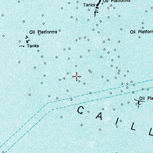 Topographic Map of Caillou Island Oil Field, LA