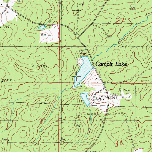 Topographic Map of Campit Lake, LA