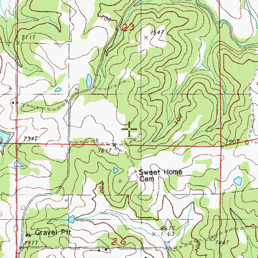 Topographic Map of Sweet Home Church, AR
